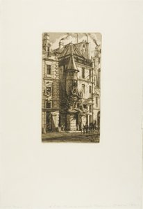 Hus med ett torn, rue de la Tixéranderie, Paris av Charles Meryon