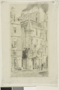 Hus med ett torn, rue de la Tixéranderie, Paris av Charles Meryon