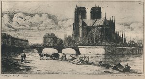 The Apse of Notre-Dame De Paris 4th State, 6 12 x 11 34 tum, 1854, 1927 av Charles Meryon