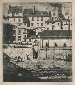La Morgue 3rd State, 9 18 x 8 18 tum, 1854, 1927 av Charles Meryon