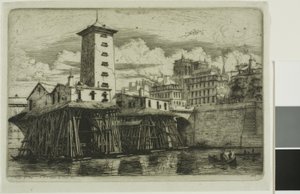 Notre-Dame Pump, Paris av Charles Meryon