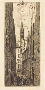 Rue des Chantres, Paris (Chantrey Street, Paris) av Charles Meryon