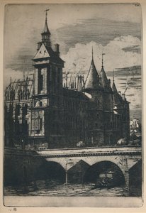 La Tour De LHorloge 3rd State, 10 516 x 7 14 tum, 1852, 1927 av Charles Meryon