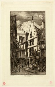Rue des Toiles, Bourges av Charles Meryon