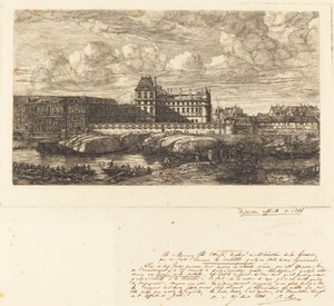 Gamla Louvren, från en målning av Zeeman, 1651 av Charles Meryon