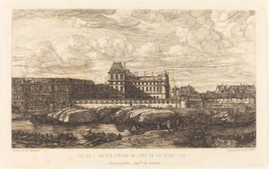 Gamla Louvren, från en målning av Zeeman, 1651 av Charles Meryon