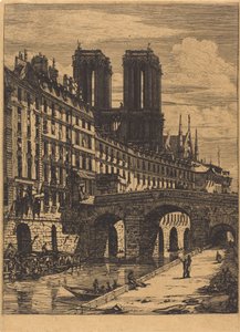 Le Petit Pont, Paris av Charles Meryon