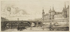 Le Pont-Au-Change (etsning) av Charles Meryon