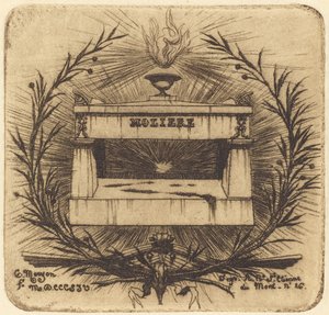 Molières grav, på Père-Lachaise-kyrkogården, Paris av Charles Meryon