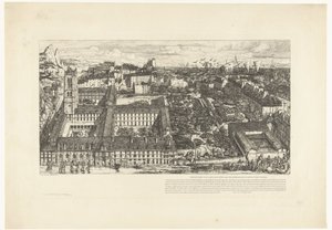 Lyceum Henri IV i Paris Collège Henri IV eller Lycée Napoléon (titel på objekt) av Charles Meryon