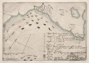Karta över slaget vid Sinope, 1853. av Charles Meryon