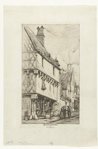 Oud huis av Huis van de Muzikant i Bourges Gammalt hus i Bourges (titel på objekt) av Charles Meryon