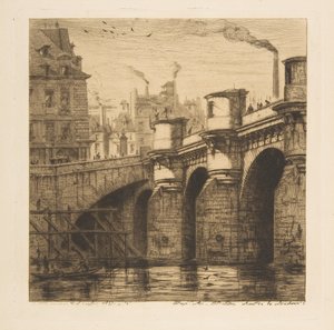 Pont-Neuf, Paris, ur "Etsningar från Paris" av Charles Meryon