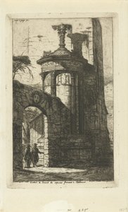 Port vid ingången till klostret för franska kapuciner i Aten Entrée du convent des Capucins Francais a Athenes (titel på objektet) av Charles Meryon