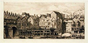 Porten till Cité i slutet av 1600-talet, Paris av Charles Meryon