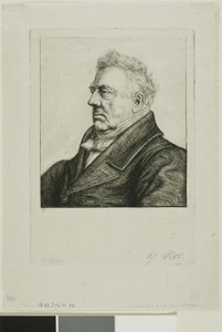 Porträtt av Louis Jacques Marie Bizeul, den bretonska arkeologen av Charles Meryon