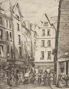 Rue Pirouette i Les Halles Rue Pirouette i Les Halles, Paris, efter Laurence, 1860. av Charles Meryon