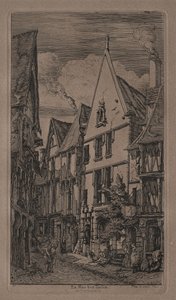 Rue des Toiles, Bourges av Charles Meryon