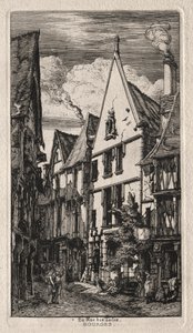 Rue des Toiles, Bourges av Charles Meryon