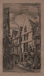 Rue des Toiles, Bourges av Charles Meryon
