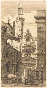 Saint-Etienne-du-Mont, Paris (St. Stefanskyrkan av berget, Paris) av Charles Meryon