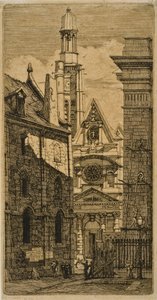 St. Etienne-du-Mont, Paris, från Eaux-forts sur Paris av Charles Meryon