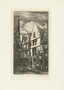 Straat Rue des Toiles i Bourges Rue des Toiles i Bourges av Charles Meryon