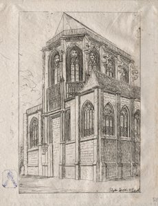 Apsiden i kyrkan St. Martin-sur-Renelle, 1860. av Charles Meryon