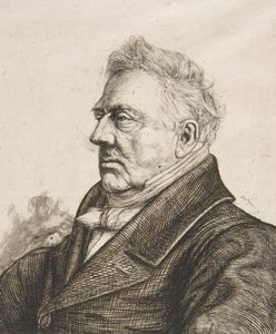 Den bretonske arkeologen Louis Jacques Marie Bizeul, efter ett fotografi, 1861. av Charles Meryon