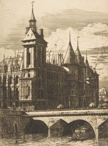 Klocktornet, Paris, 1852. av Charles Meryon