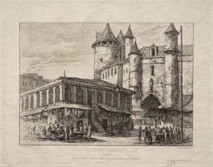 The Grand Châtelet, Paris, omkring 1780 av Charles Meryon