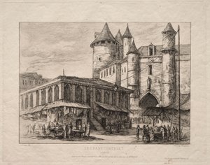 The Grand Châtelet, Paris, omkring 1780 av Charles Meryon
