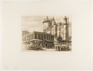 The Grand Châtelet, Paris, ca. 1780, efter en tidigare ritning av Charles Meryon