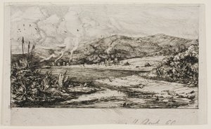 Den lilla franska kolonin i Akaroa, 1845 av Charles Meryon