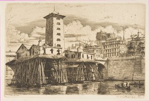 Notre-Dame-pumpen, Paris av Charles Meryon