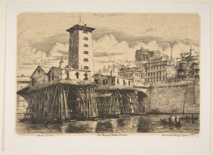 Notre-Dame-pumpen, Paris, ur ”Etsningar från Paris” av Charles Meryon