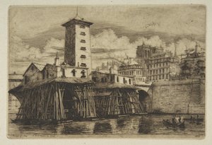 Notre-Dame-pumpen, ur ”Etsningar från Paris” av Charles Meryon