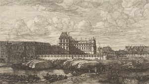 Gamla Louvren, Paris, efter Zeeman, 1865-66. av Charles Meryon