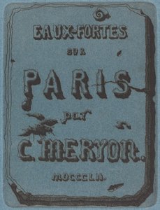 Titel på etsningar på Paris (Titelsida till Set of Etchings of Paris) av Charles Meryon