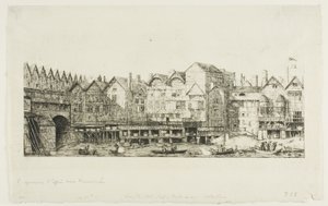 Vy över en del av staden Paris mot slutet av XVII-talet av Charles Meryon