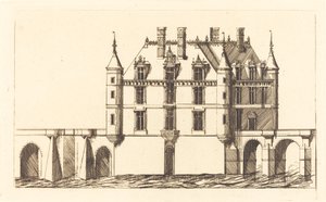 Chateau de Chenonceau, 1:a tallrik (The Chateau of Chenonceau, 1:a tallrik) av Charles Meryon after Jacques Androuet Ducerceau I