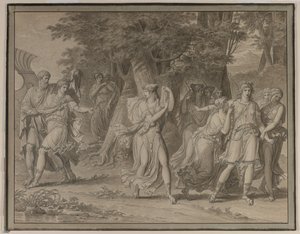 Telemachus, uppmanad av mentor, lämnar ön Calypso, 1800. av Charles Meynier