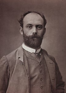 Konstnärligt och biografiskt album, 6:e årg., Salong 1885; porträtt av den franske målaren Ernest Bordes (1852-1914)