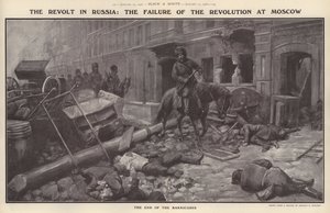 Revolten i Ryssland: Revolutionens misslyckande i Moskva (litho) av Charles Mills (after) Sheldon