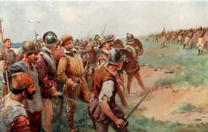 Drakes parti attackerad av patagonierna av Charles Mills Sheldon