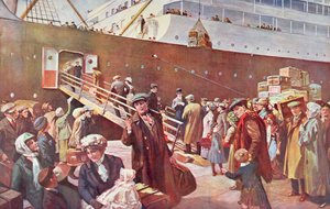 Emigranter på väg till Kanada ombord på RMS Empress, Liverpool av Charles Mills Sheldon