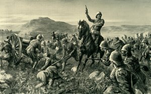 "Lord Methuen samlar sina brutna krafter vid Tweebosch", 1902. av Charles Mills Sheldon