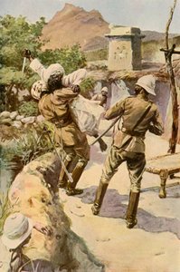 Roberts räddad av en soldat i Bhagwana, 1901. av Charles Mills Sheldon