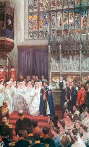 Ndoa ya Mfalme Edward VII na Malkia Alexandra katika Chapel ya St. George, Windsor, Machi 10, 1863swed.