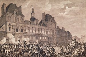 Robespierre, Saint-Just, Couthon och Hanriot tar sin tillflykt i Hotel-de-Ville i Paris, 9 Thermidor år II (27 juli 1794) 1800
